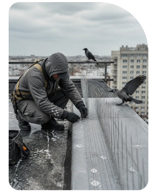 Защита от ворон под ключ в Ханты-Мансийске по цене от 5105 р. | Сенат-Хнт